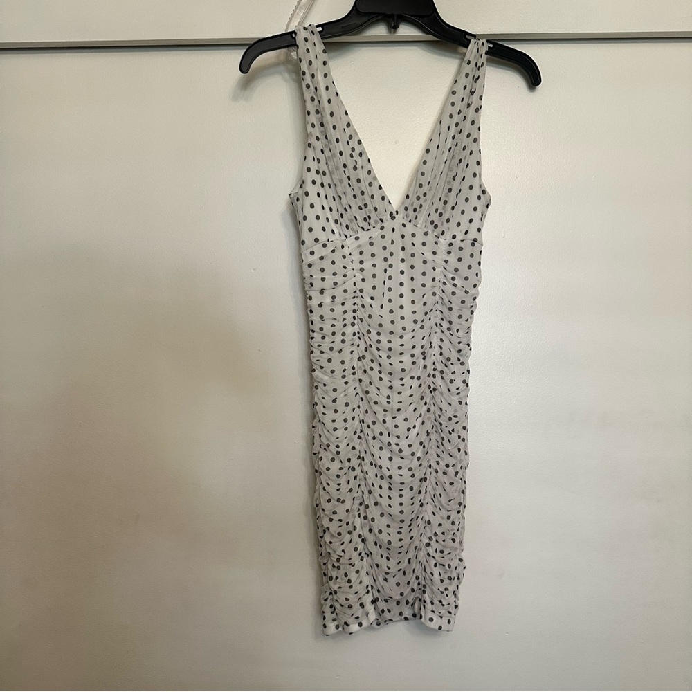 love…ady Black and White Polka Dot Mini Dress‎ sz Small